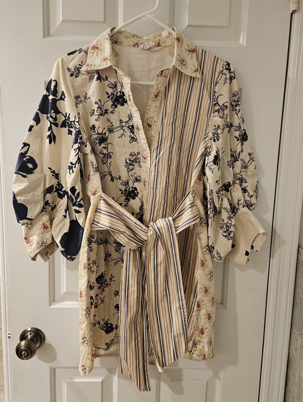 Plenty By Tracy Reese Long Sleeve Tie Front Mini Shirt Dress - Picture 6 of 11